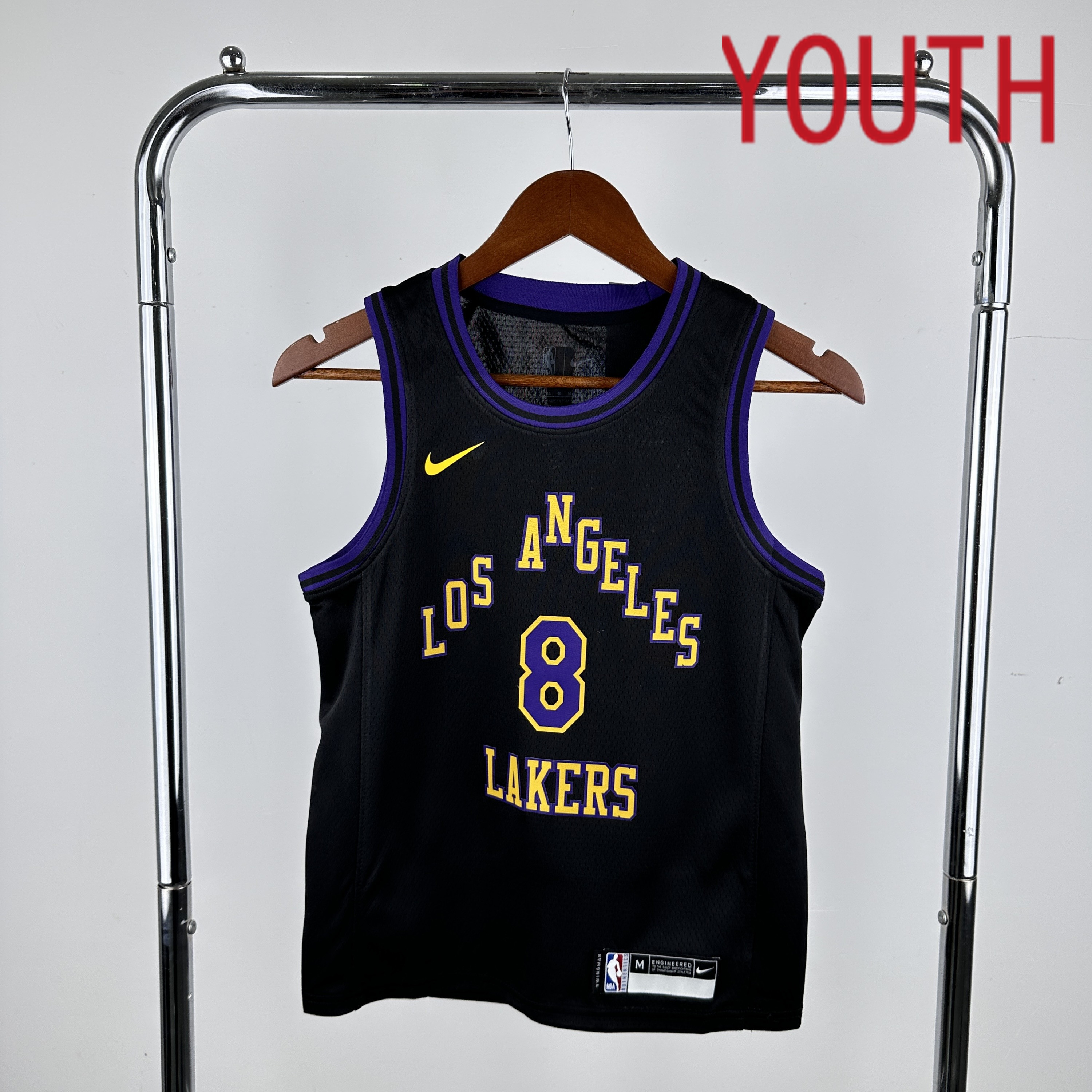 Youth Los Angeles Lakers 8 Bryant Black City Edition Nike 2024 NBA Jersey